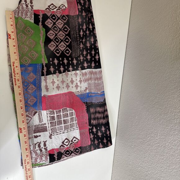 Jams World Size L Cropped Pants Patchwork Multicolored Pull On Elastic Waist - Picture 11 of 12